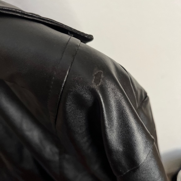 Black Faux Leather Trench Coat Vegan Halloween Gothic Vampire Matrix Punk Sz XXL - Picture 8 of 8